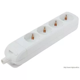   TRACON HUR-04 Újravezetékezhető, hordozható elosztósáv 4×SCHUKO, max.16A, 250VAC