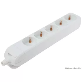   TRACON HUR-05 Újravezetékezhető, hordozható elosztósáv 5×SCHUKO, max.16A, 230V