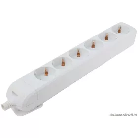   TRACON HUR-06 Újravezetékezhető, hordozható elosztósáv 6×SCHUKO, max.16A, 250VAC