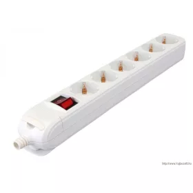   TRACON HUR-06K Újravezetékezhető, hordozható elosztósáv 6×SCHUKO, max.16A, 250VAC