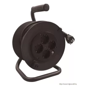   TRACON KD-4/20-B Kábeldobos hosszabbító, fémvázzal 4×SCHUKO, 20m, 250V AC, 16A, 3×1,5mm2, H05VV-F, IP20