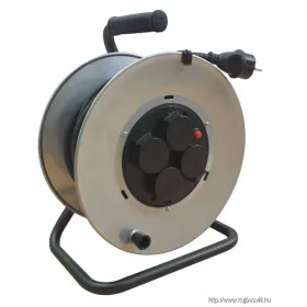   TRACON KD-6/40-A Kábeldobos hosszabbító, fémvázzal 4×SCHUKO, 40m, 250V AC, 16A, 3×1,5mm2, H07RN-F, IP44