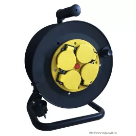   TRACON KD-9/25-B Kábeldobos hosszabbító 4×SCHUKO, 25m, 250V AC, 16A, 3×1,5mm2, H07RN-F, IP44