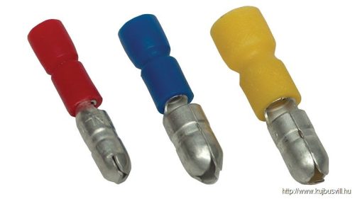 KH4 Szigetelt hengeres csatlakozó dugó, elektrolitréz, kék 2,5mm2, (d1=2,3mm, d2=5mm), PVC