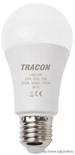 LA6015W Gömb búrájú LED fényforrás 230 VAC, 15 W, 3000 K, E27, 1620 lm, 200°, A60, EEI=F