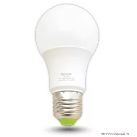   TRACON LA607NW Gömb burájú LED fényforrás 230 V, 50 Hz, 7 W, 4000 K, E27, 600 lm, 200°, A60, EEI=F