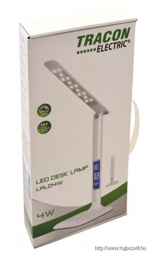 TRACON LALD4W LED asztali lámpa, szab. fényerő és színhőm., LCD kijelző 100-240 V, 50 Hz, 4 W, 2700-6000 K, EEI=G