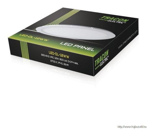 TRACON LED-DL-12WW Beépíthető LED mélysugárzó, fehér 220-240 VAC, 12 W, 1160 lm, D=168 mm, 2700 K, IP40, EEI=F