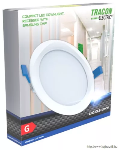 TRACON LED-DLS-9NW Kompakt beépíthető LED mélysugárzó SAMSUNG chippel 230 VAC, 9W, 720lm, D=150 mm, 4000 K, IP20, EEI=G