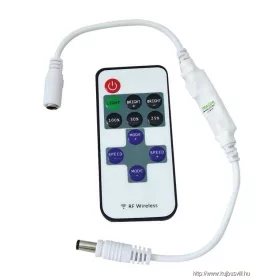   TRACON LED-RF-2 LED vezérlő; mini, távirányítóval 12-24 VDC, Icontinuous 4A, Ipeak 12A(2sec)