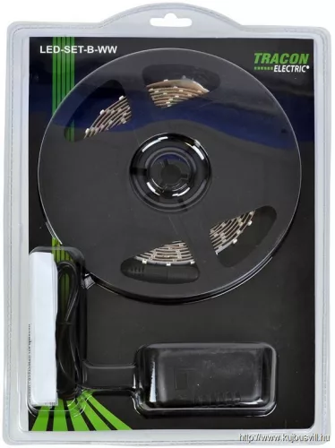 TRACON LED-SET-B-WW LED szalag szet, beltéri SMD3528,30LED/m,4,8W/m,120lm/m,W=8 mm,3000K,IP20, EEI=G