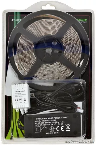 TRACON LED-SET-K-RGB LED szalag szet, kültéri 220-240V, 50Hz, 14,4W/m, W=10m, 5m, RGB, IP65/IP20