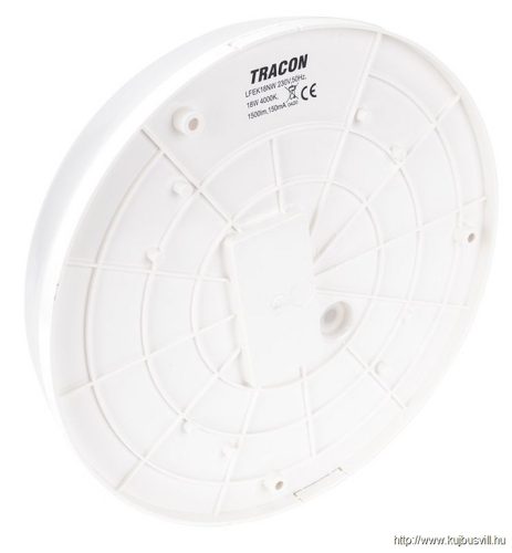 TRACON LFEK18NW Védett, kerek fali LED lámpatest 230 VAC, 18 W, 4000 K, IP54, 1820 lm,D=230mm, EEI=F