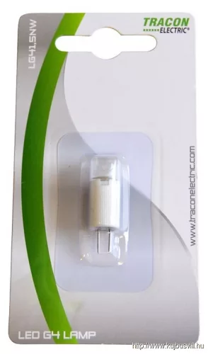 TRACON LG41,5NW Szilikon házas LED fényforrás 12 VAC/DC, 1,5 W, 4000 K, G4, 100 lm, 300°, EEI=G