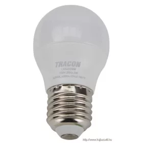   TRACON LGS455NW Gömb burájú LED fényforrás SAMSUNG chippel 230V,50Hz,5W,4000K,E27,450lm,180°,G45,SAMSUNG chip, EEI=F