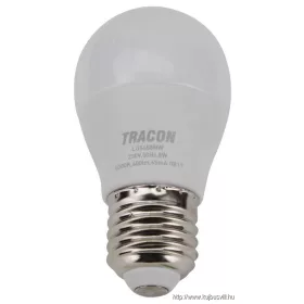   TRACON LGS458NW Gömb burájú LED fényforrás SAMSUNG chippel 230V,50Hz,8W,4000K,E27,720 lm,180°,G45,SAMSUNG chip, EEI=F