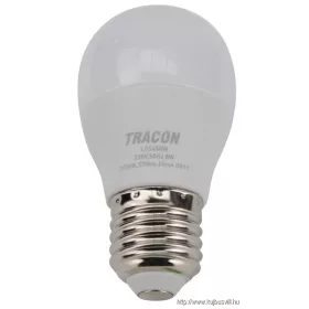   TRACON LGS458W Gömb burájú LED fényforrás SAMSUNG chippel 230V,50Hz,8W,3000K,E27,710lm,180°,G45,SAMSUNG chip, EEI=F