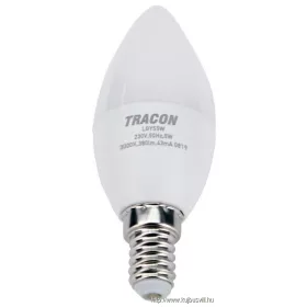   TRACON LGYS5NW Gyertya búrájú LED fényforrásSAMSUNG chippel 230V,50Hz,5W,4000K,E14,450lm,180°,C37,SAMSUNG chip, EEI=F