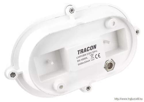 TRACON LHIPO8W Védett, műanyag házas LED hajólámpa, ovális forma 230 VAC, 50 Hz, 8 W, 710 lm, 4000 K, IP65, EEI=F