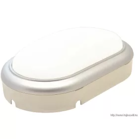  TRACON LHLMOS15NW Műanyag házas LED hajólámpa ezüst kerettel, ovális 230 V, 50 Hz, 15 W, 4000 K, 1050 lm, IP54, ABS+PC, EEI=G