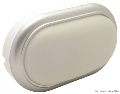 TRACON LHLMOS15NW Műanyag házas LED hajólámpa ezüst kerettel, ovális 230 V, 50 Hz, 15 W, 4000 K, 1050 lm, IP54, ABS+PC, EEI=G