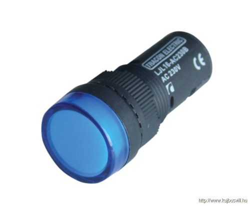 LJL16-BE LED-es jelzőlámpa, kék 230V AC/DC, d=16mm