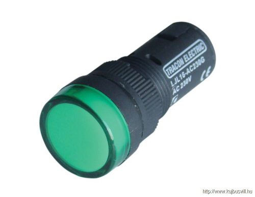LJL16-GE LED-es jelzőlámpa, zöld 230V AC/DC, d=16mm