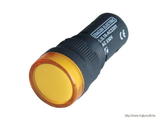 LJL16-YE LED-es jelzőlámpa, sárga 230V AC/DC d=16mm