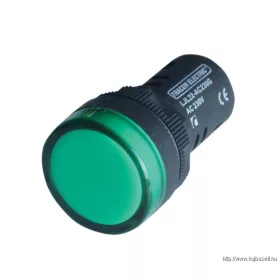   TRACON LJL22-GE LED-es jelzőlámpa, zöld 230V AC/DC, d=22mm
