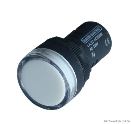 LJL22-WE LED-es jelzőlámpa, fehér 230V AC/DC, d=22mm