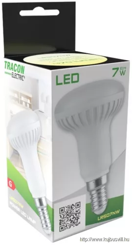 TRACON LR507NW LED reflektorlámpa 230 V, 50 Hz, E14, 7 W, 470 lm, 4000 K, 120°, EEI=G