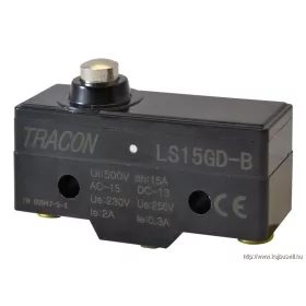   TRACON LS15GD-B Helyzetkapcsoló, rövid kúpos, ütküzős 1xCO, 2A/230V AC-15, 0,3A/250V DC-13, IP00