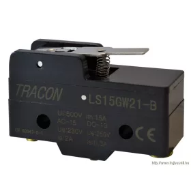   TRACON LS15GW21-B Helyzetkapcsoló, rugószáras 1xCO, 2A/230V AC-15, 0,3A/250V DC-13, 17mm, IP00