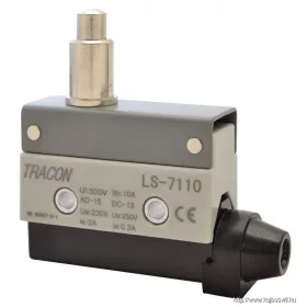   TRACON LS7110 Helyzetkapcsoló, kúpos, ütközős 1xCO, 2A/230V AC-15, 0,3A/250V DC-13, 22mm, IP40