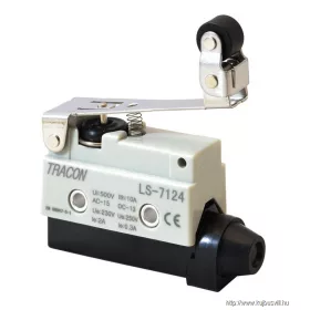   TRACON LS7124 Helyzetkapcsoló, rugószáras-csuklógörgő 1xCO,2A/230V AC-15, 0,3A/250V DC-13, 65mm, IP40