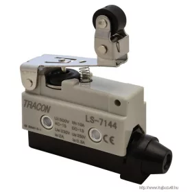   TRACON LS7144 Helyzetkapcsoló, rugószáras-csuklógörgő 1xCO, 2A/230V AC-15, 0,3A/250V DC-13, 47mm, IP40