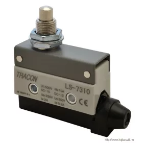  TRACON LS7310 Helyzetkapcsoló, kúpos, ütközős 1xCO, 2A/230V AC-15, 0,3A/250V DC-13, 25mm, IP40