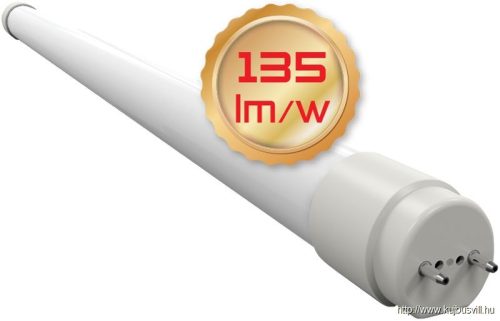 LT8GH12018NW Üveg LED világító cső, opál burás 230 V, 50 Hz, G13, 18 W, 2450 lm, 4000 K, 200°, EEI=D