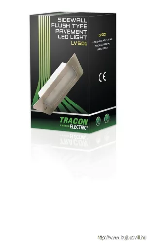 TRACON LVS01 LED süllyesztett fali lámpatest, ezüst 110-240 VAC, 1,5 W, 100 lm, 3500 K, IP54, EEI=G