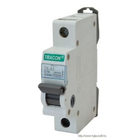  TRACON MB-1B-6 Kismegszakító, 1 pólus, B karakterisztika 6A, 4,5 kA