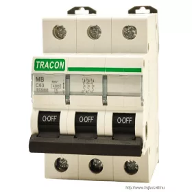   TRACON MB-3C-20 Kismegszakító, 3 pólus, C karakterisztika 20A, 4,5 kA