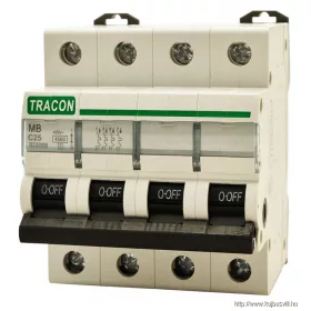   TRACON MB-4C-32 Kismegszakító, 4 pólus, C karakterisztika 32A, 4,5 kA