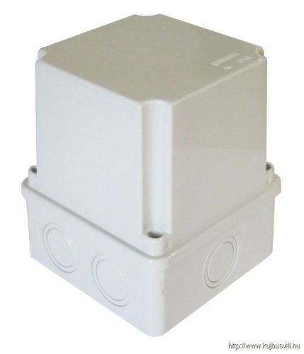 MD101012 Műanyag doboz, kikönnyített, világos szürke, teli fedéllel 100×100×120mm, IP55
