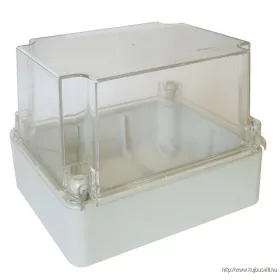   TRACON MD151114T Műanyag doboz, kikönnyített,világos szürke,átlátszó fedéllel 150×110×140mm, IP55