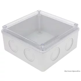   TRACON MED15157T Elektronikai doboz, világos szürke, átlátszó fedéllel 150×150×70mm, IP55
