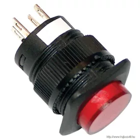   TRACON MNG-012R Mini jelzőlámpás nyomógomb, piros 1×NO, 12V AC/DC