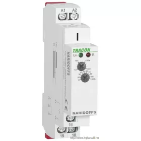   TRACON NARIDOFFS Elengedéskésleltetéses tápfeszültség vezérelt időrelé AC/DC 12-240V, 0,1s-10m, 16A/AC1, 250VAC/24VDC