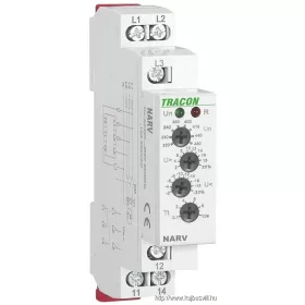   TRACON NARV Feszültségfigyelő relé 3 fázisra AC 220-460V, U> U< = +/-2-20%, t=0,1-10s, Asymm 8%