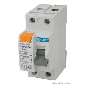   TRACON NF2P63-300 Áram-védőkapcsoló, 2 pólusú 63A, 300mA, 6kA, AC