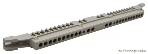 TRACON NPE-Z-24 Szigetelt földelősín (N/PE) EDSS-12/. mod.elosztóhoz 230/400VAC, 63A, 7,6×18,3mm, L=250 mm, 24P, IP20